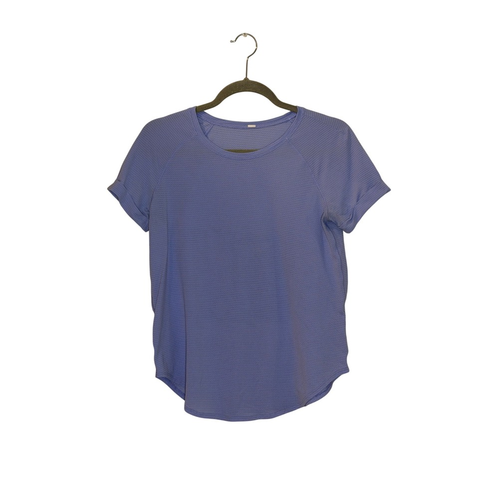 Lululemon 4-6 Open up Tie Back Tee Hydrangea Blue W3BP25